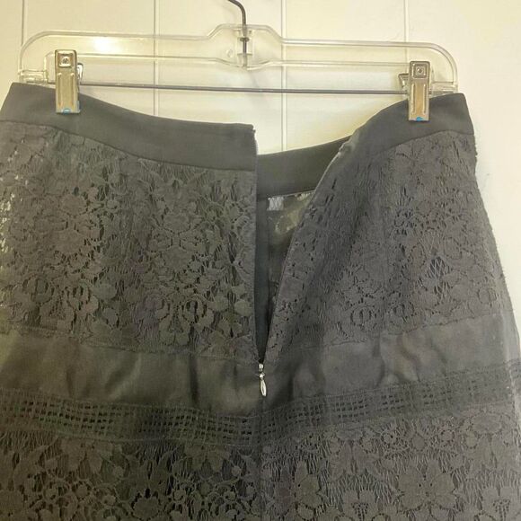 Rebecca Taylor Women's Size 10 Black Lace Tiered Mini Skirt Evening Night Out - Picture 6 of 8
